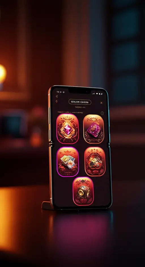MaxiSpin Casino startpagina met een overzicht van de diverse spellen, promoties en mobiele app opties, gepresenteerd op een digitaal scherm.